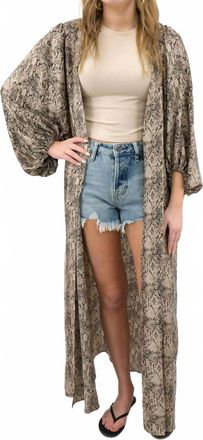 Adrienne Bubble Sleeve Duster In Snake