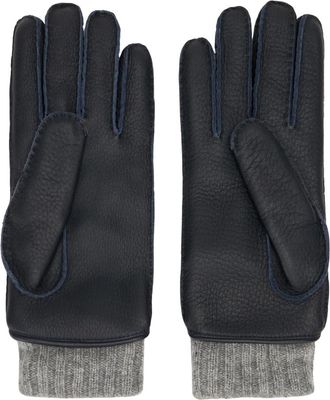 Moorer Guantoknit Handschoenen - Dames - Handschoenen - Zwart - 7 1/2 IN - Leer - Accessoires