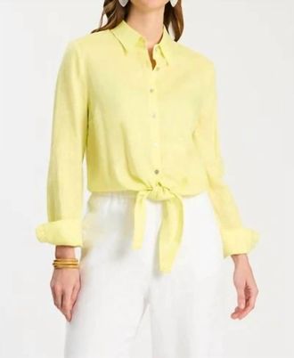Tyler B&ouml;e Amara Linen Shirt In Sunny Lime