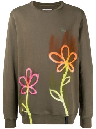 Stain Shade T-shirt a maniche lunghe con stampa grafica - Verde