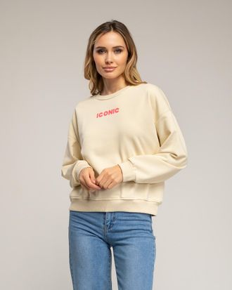 Tantra Sweatshirt met de tekst iconic in neonkleur op de voorkant en de rug