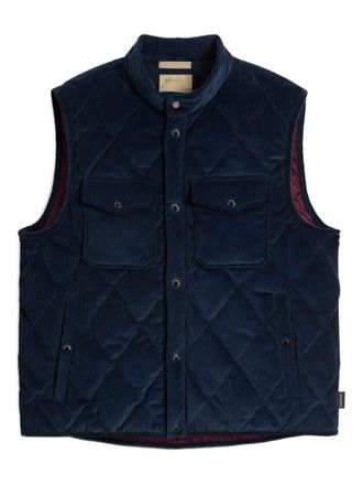 Woolrich Blue Quilted Vest With Buttons