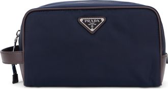 Prada Mens Beauty Case Speedrock Re-Nylon Blue Polyamide Wash Bags