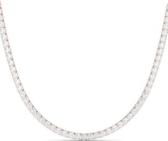 HauteCarat Lab Created Diamond Tennis Necklace in 18K Rose Gold at Nordstrom
