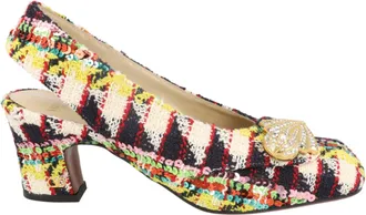 Valentino Adamantine Tweed Slingback Pumps