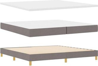 vidaXL Box Spring Bed with Mattress Taupe 200 x 200 cm Fabric vidaXL