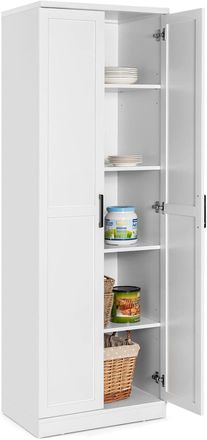 Costway Alacena De Cocina Con 2 Puertas Y 5 Estantes, Aparador De Almacenamiento Con Estantes Ajustables, Mueble Auxiliar De Almacenaje Multifuncional Para Co