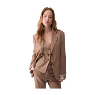 Liu Jo Wf 6211 T732A-L9179 Jas - Dames - Blazers - Bruin - XS - Polyester - Jassen