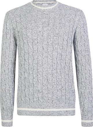 Eleventy Truien & Vesten, Heren, Grijs, L, Katoen, Katoenen Mouliné Trui met Ronde Hals