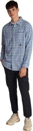 Tommy Jeans Herenoverhemd van flanel met opgestikte zak (Blauw)