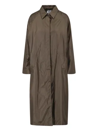 Aspesi Dark Green Nylon Waterproof Trench Coat