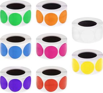 OEM Paquete De 4000 Pegatinas Redondas De Colores, 8 Rollos, Etiquetas Redondas Removibles Para La Organizaci&oacute;n De Existencias Y El Archivo De Documentos 