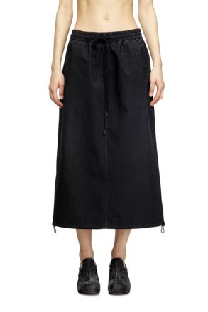 Diesel Midi skirt in technical Jogg Jeans - Skirts - Woman - Black