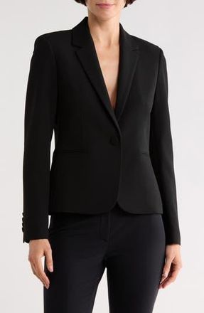 Lafayette 148 New York Eastman Finesse Crepe Blazer in Black at Nordstrom Rack, Size 12