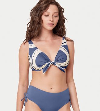 Triumph B&uuml;gel-Bikini-Top TRIUMPH Summer Allure W, Damen, Gr. 38, Cup B, blau (blau combination), Microfaser, Elasthan, Recycling-Polyamid, bedruckt, gemustert