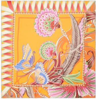 Ferragamo Giada Reversible Silk Square Scarf in Arancio/Cotto at Nordstrom