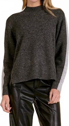 Elan Crewneck Colorblock Sweater In Grey
