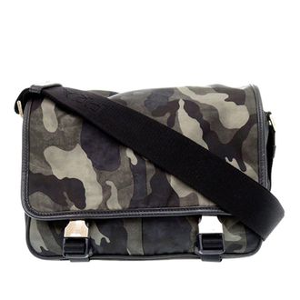 Prada Pre-owned Prada Saffiano Trimmed Tessuto Camouflage Double Buckle Messenger Bag Unisex R79XH5VLRSJZL9VU