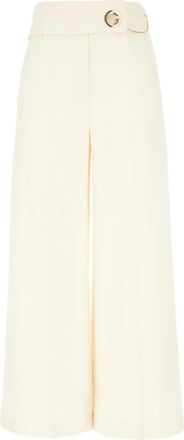 Simona Corsellini Broek met kettingdetail - Dames - Wijde Broeken - Beige - XS - Broeken