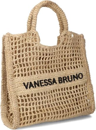 Vanessa Bruno Chique Schoudertas in Mandstijl - Dames - Shoppers - Beige - ONE Size - Tassen