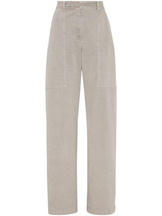 Brunello Cucinelli mid-rise straight-leg jeans - women - Fabric - 44 - Grey