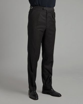 Oliver Brown Pleated Suit Trousers - Navy Flannel