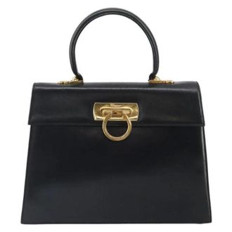 Ferragamo Pre-owned Convertible Top Handle Bag - Dames - Pre-owned - Zwart - Maat: ONE Size Leer