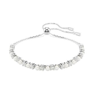 Swarovski Zilveren Matrix Kristal Armband Stijlvol Accessoire - Dames - Armbanden - Grijs - M - Accessoires