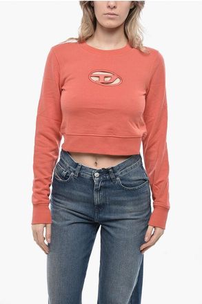 Diesel ESSENTIALS Cropped Crewneck F-SLIMMY-OD With Cut-Out Detail size Xxs