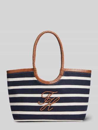 Tommy Hilfiger Strandtasche aus Baumwoll-Mix in Dunkelblau, Gr&ouml;&szlig;e 1