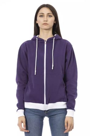 Baldinini Womens Zipup Hoodie Purple Cotton - Size Medium