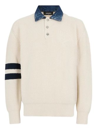Dsquared2 ribbed-knit polo shirt - Neutrals