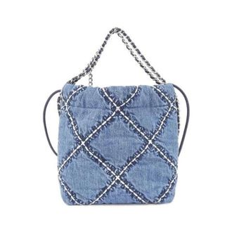 Chanel Pre-owned 22 Denim Shoulder Bag - Dames - Pre-owned - Blauw - Maat: ONE Size Denim