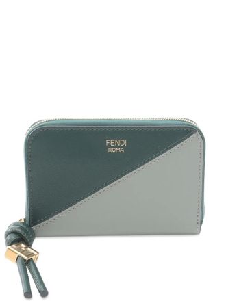 Fendi 2000-2010 FF Diamond kleine leren portemonnee met rits - Groen