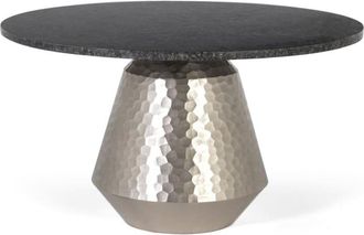 Giner&Colomer Mesa de centro con tapa de mármol y base de aluminio