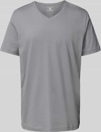 Christian Berg T-Shirt mit V-Ausschnitt in Stein, Größe XXL