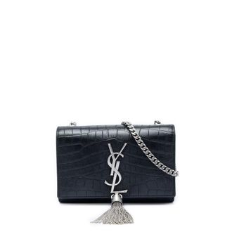Saint Laurent Pre-owned Saint Laurent Small Croc Embossed Leather Monogram Kate Tassel Crossbody Ladies 790I3871YGL7NOWW