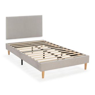 HOMN Base tapizada + cabecero 90x190 cm gris