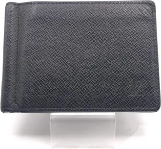 Louis Vuitton Taiga Black Taiga Leather Money Clip (Pre-Owned)