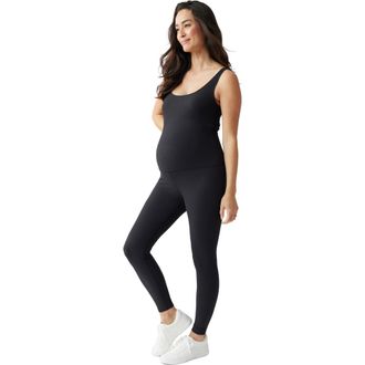 Ingrid & Isabel Rib Full Length Maternity Bodysuit in Black at Nordstrom, Size X-Small