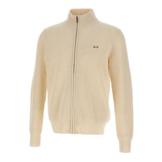 Sun 68 Cardigans, male, Beige, XL, Track Zip Jumper