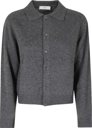 Dunst Gray Button-Down Crew-Neck Wool Cardigan
