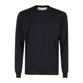 FILIPPO DE LAURENTIIS Truien & Vesten, Heren, Blauw, M, Wol, Merino Wol Ronde Hals Trui