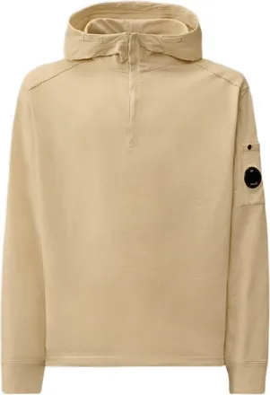 C.P. Company Half-Zip Lightweight Cotton Fleece Sweater With Iconic Lens Detail