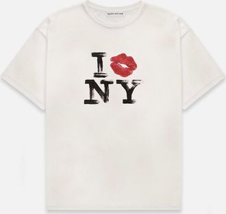 Duke + Dexter Duke + Dexter, Mens I Kiss NY Vintage White T-Shirt, Size XXL