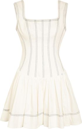 Aje Aje Contrasting Cotton Mini Dress - Ivory - 10 (UK10 / S)