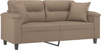 vidaXL Vidaxl - Sof&aacute; de 2 plazas con cojines cuero sint&eacute;tico capuchino 140 cm