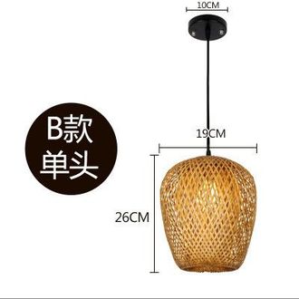 OEM L&aacute;mpara De Ara&ntilde;a Para Restaurante, Sencilla, Creativa, R&uacute;stica, Hecha De Bamb&uacute; Tejido, Adecuada Para Arte, Oficina, Dormitorio, Pasillo, Estilo Chino 