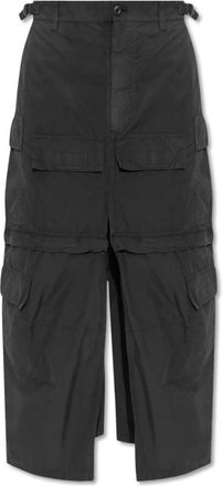 Balenciaga cargo broek - Dames - Wijde Broeken - Zwart - 2XS - Katoen - Broeken