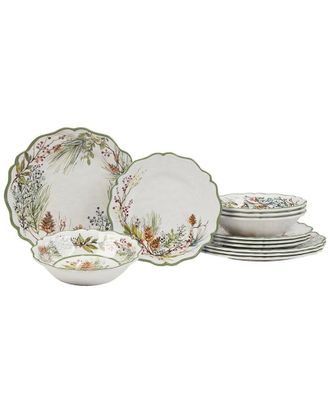 Certified International 12Pc Winters Forest Melamine Dinnerware Set